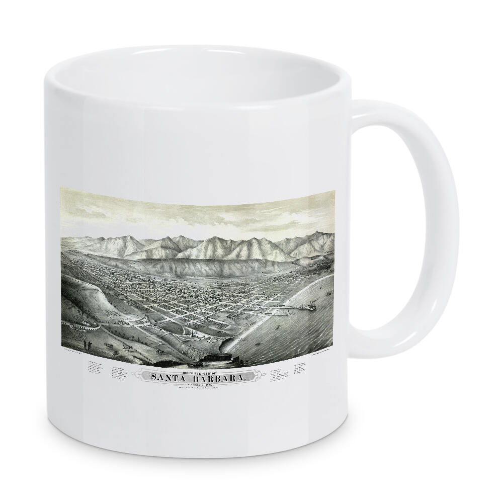 Tasse "Old map of Santa Barbara" artboxONE - Kartografie - Karte,Plan,Jahrgang,Antik,Retro,Alt,Karten,Karte der welt,Illustration
