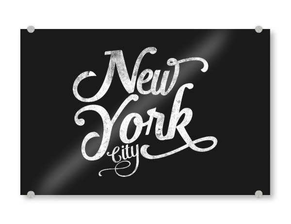 Acrylglasbild "New York City typography vintage 2" artboxONE - Städte,Typografie,Schwarzweiß