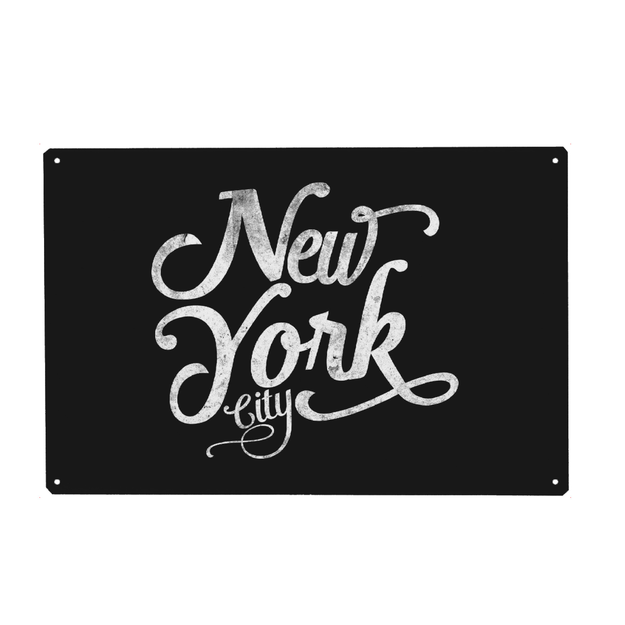 Metall Poster "New York City typography vintage 2" artboxONE - Städte,Typografie,Schwarzweiß