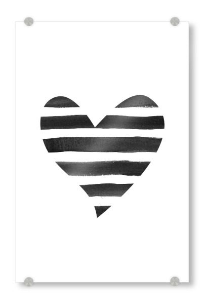 Acrylglasbild "Heart with stripes" artboxONE - Abstrakt,Liebe,Fiktion