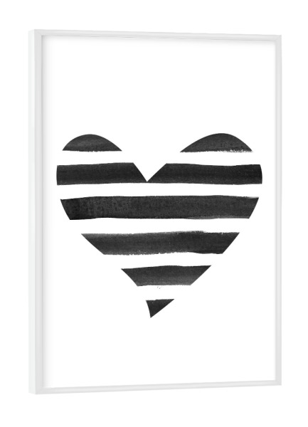 Poster mit weißem Rahmen "Heart with stripes" artboxONE - Abstrakt,Liebe,Fiktion