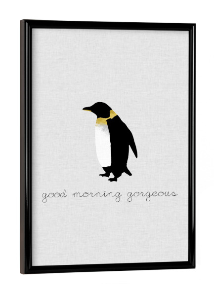 Poster mit schwarzem Rahmen "Good Morning Gorgeous" artboxONE - Typografie,Tiere,Abstrakt,Liebe
