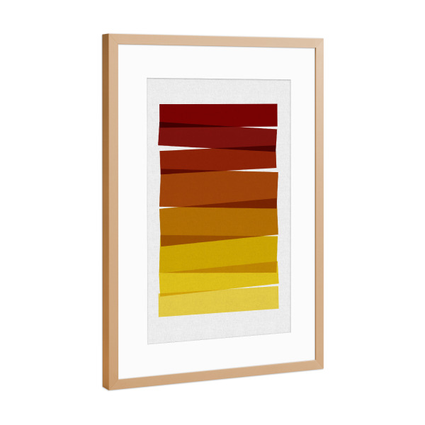 Poster mit Rahmen Kupfer "Colorful Stripes Painting II" artboxONE - Abstrakt,Geometrie