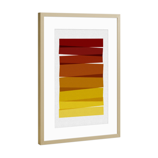 Poster mit Rahmen Gold "Colorful Stripes Painting II" artboxONE - Abstrakt,Geometrie