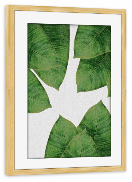 Poster mit Rahmen kiefer "Banana Leaves II" artboxONE - Natur,Floral,Abstrakt