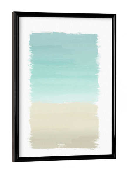Poster mit schwarzem Rahmen "Turquoise Abstract Painting" artboxONE - Natur,Abstrakt,Reise / Strand und Meer