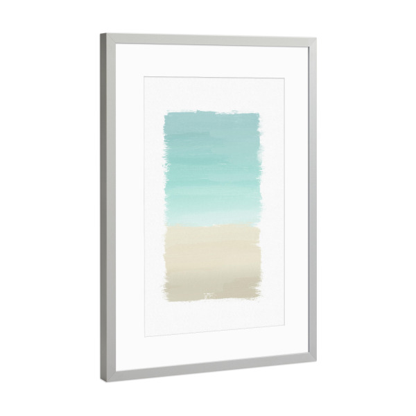 Poster mit Rahmen Silber "Turquoise Abstract Painting" artboxONE - Natur,Abstrakt,Reise / Strand und Meer