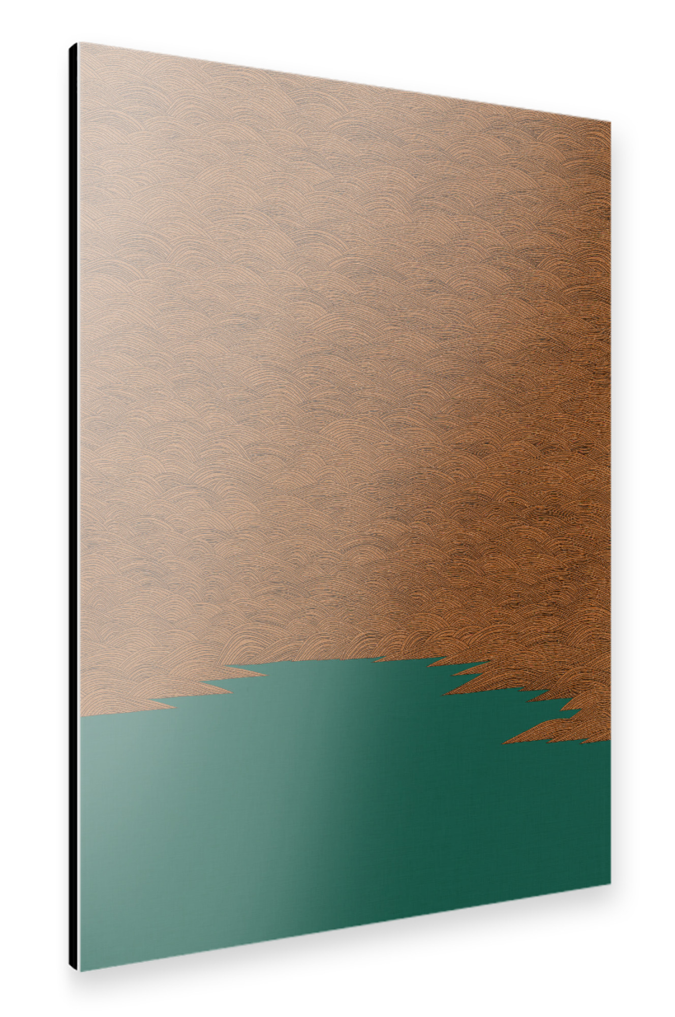 Alu-Dibond "Copper and Emerald Landscape" 30x20 cm artboxONE