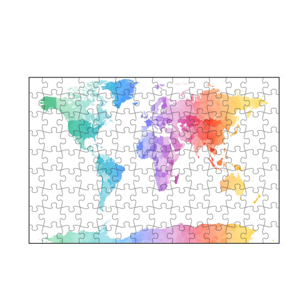 artboxONE Puzzle "Watercolor Map of the World light" artboxONE - Reise - Serenity,Rosequartz,Weltkarte - Bild Serenity