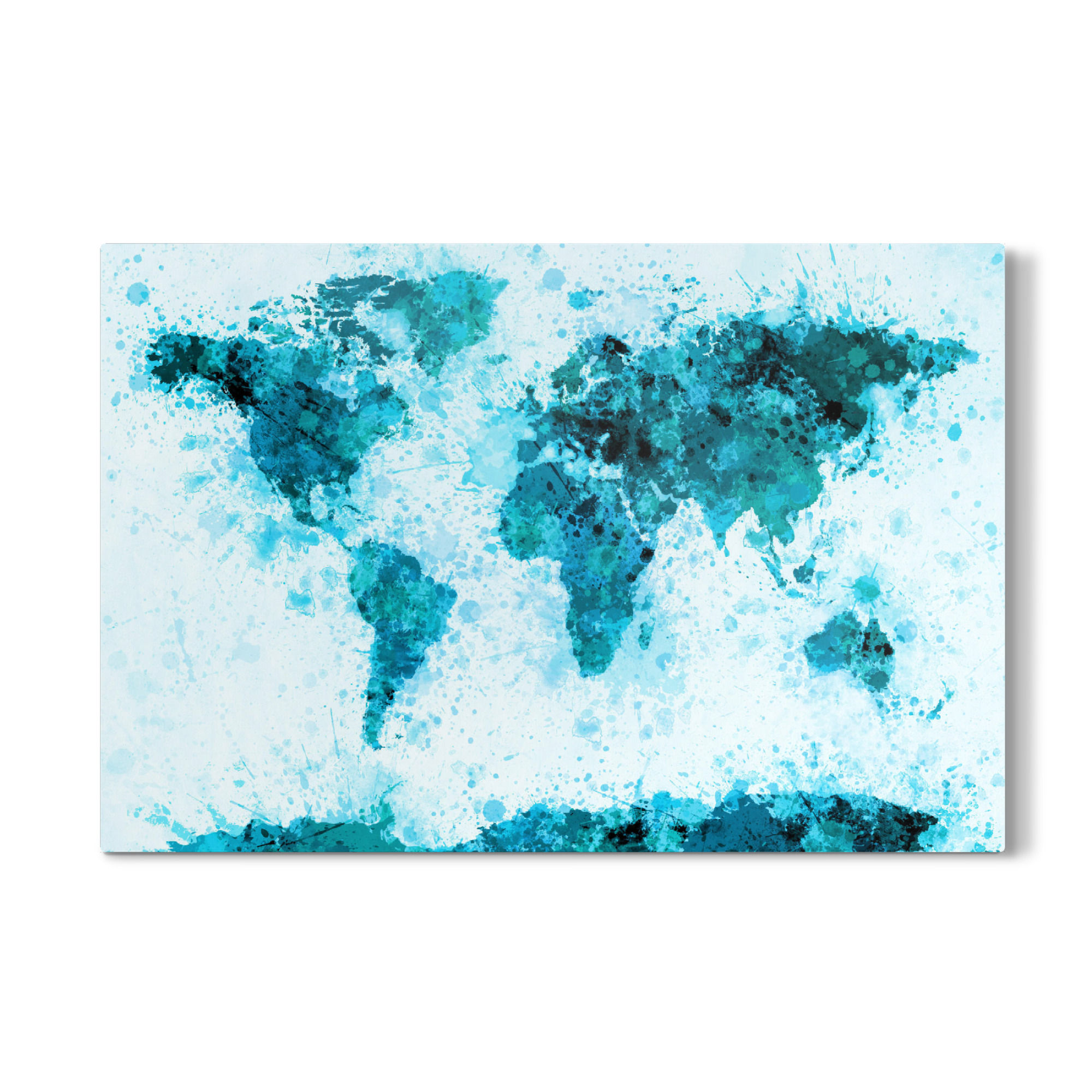 Galerie-Print "World Map Paint Splashes Blue Infusion" 30x20 cm artboxONE