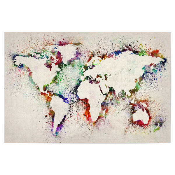 Poster "Map of the World Splashes outline" artboxONE - Reise - Weltkarte