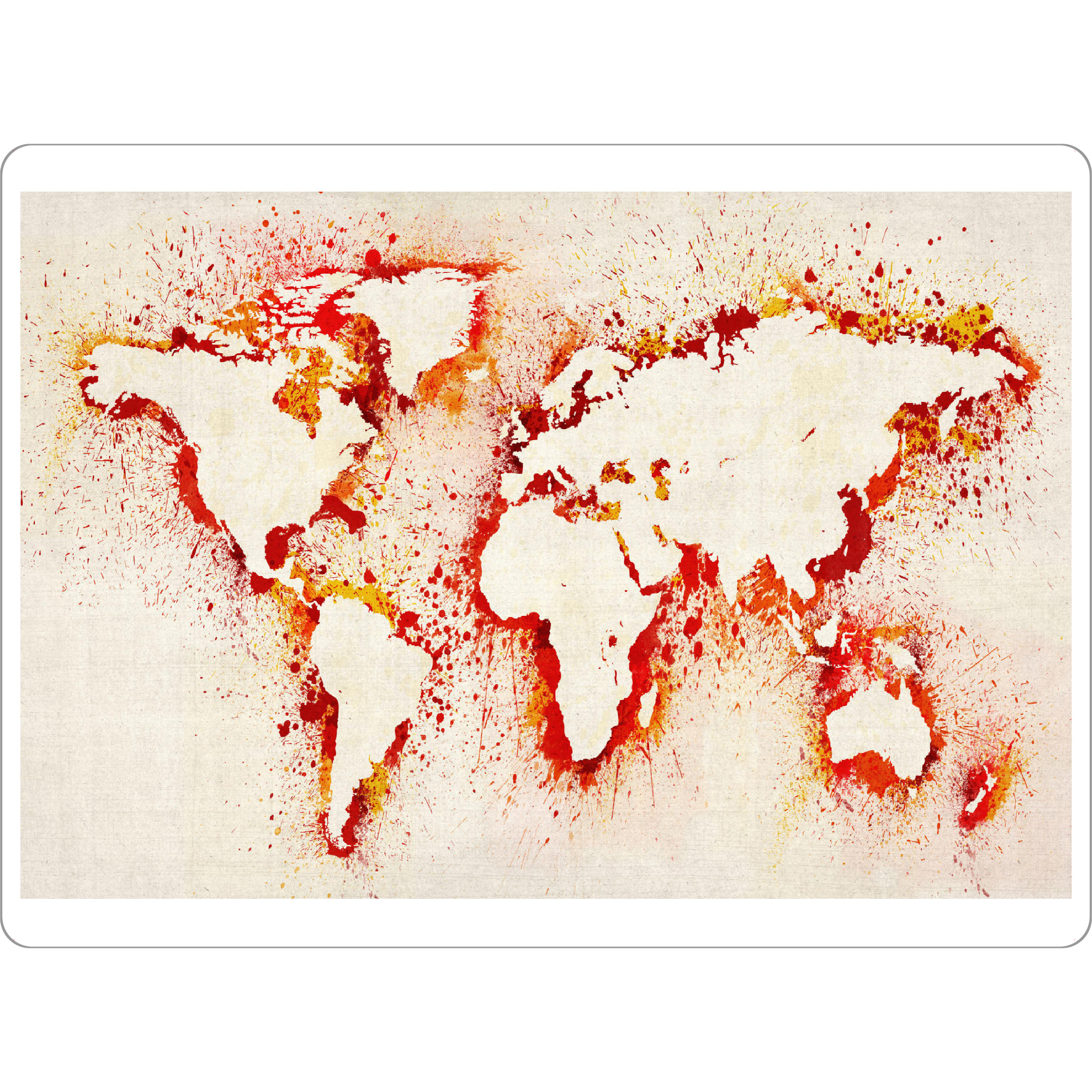Tischset "Map of the World Orange" artboxONE - Reise - Weltkarte - Bild weltkarte