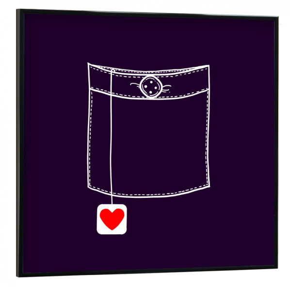 Poster mit schwarzem Rahmen 30x30 cm "Pocket Full of Love" artboxONE - Für Kinder,Liebe - Pocket,Love,Heart,Cool,Funny,Tobias fonseca,Tobe fonseca