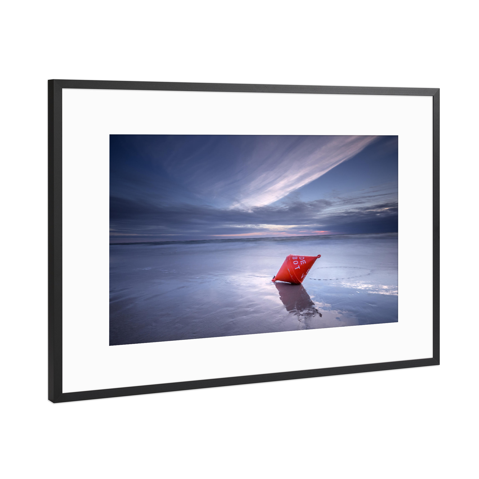 Poster mit Rahmen Schwarz (Metallic) "Badeverbot" artboxONE - Natur,Reise / Strand und Meer