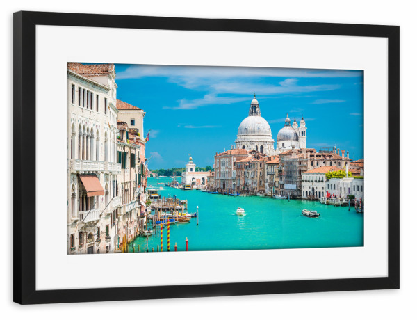 Poster mit Rahmen schwarz "Venedig Canal Grande 2" artboxONE - Städte,Architektur - Venedig,Italien,Kanal,Wasserwege