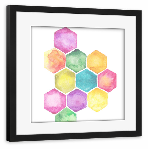 Poster mit Rahmen schwarz "Abstract colorful shapes" artboxONE - Geometrie,Fashion