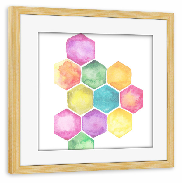 Poster mit Rahmen kiefer "Abstract colorful shapes" artboxONE - Geometrie,Fashion