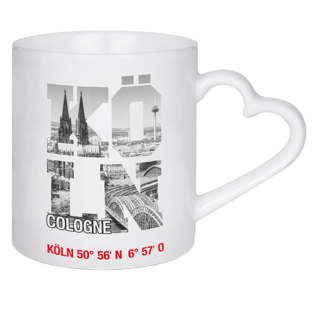 Herztasse "I ROCK KÖLN" artboxONE - Städte / Köln,Schwarzweiß - Köln,Kölner dom,Skyline,Colonia,Cologne,I rock
