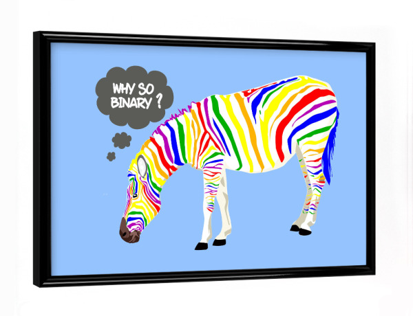 Poster mit schwarzem Rahmen "Rainbow Zebra" artboxONE - Tiere