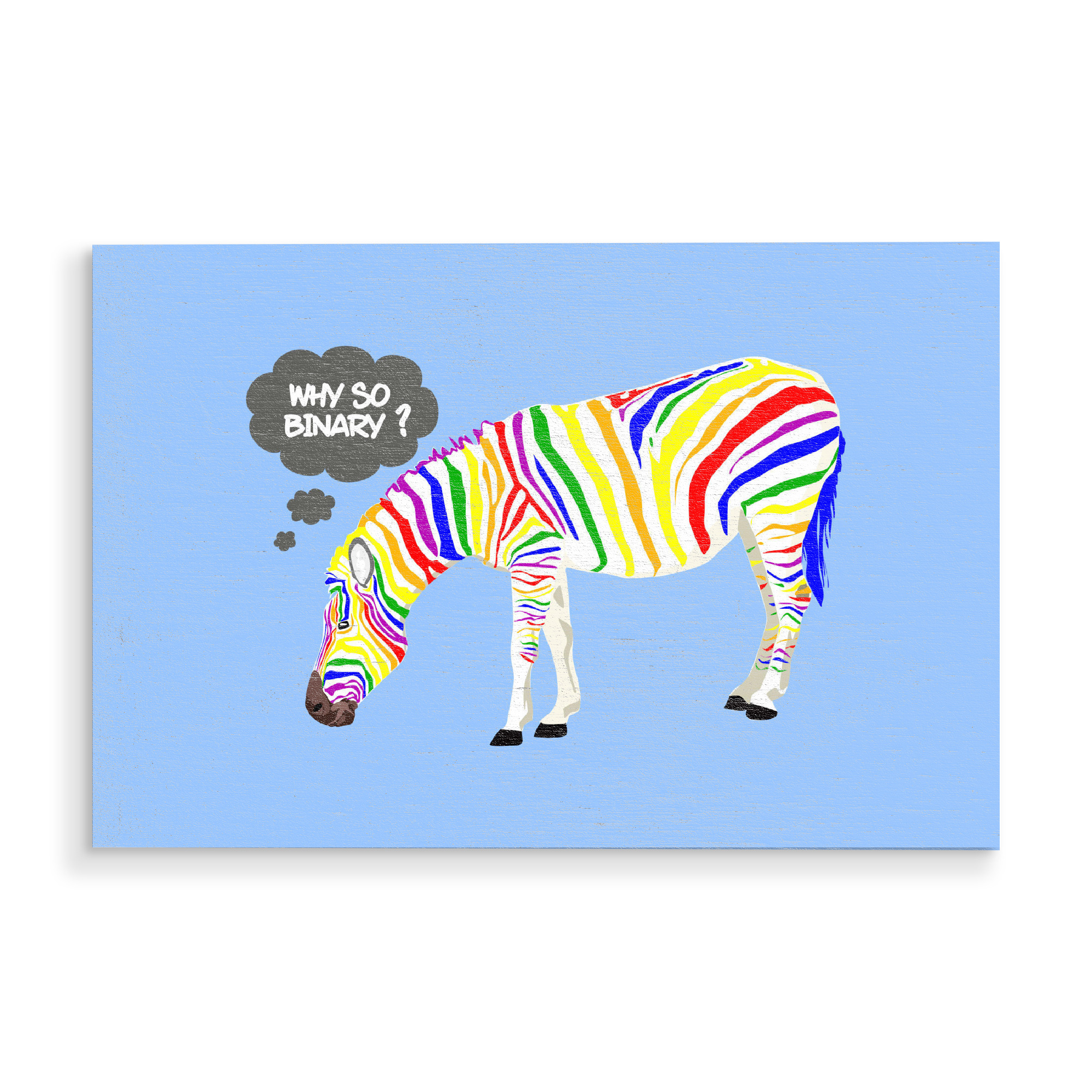 Holzbild "Rainbow Zebra" artboxONE - Tiere - Rainbow,Zebra,Funny,Fun,Satire,Satirical,Animal,Animals,Joke,Jokes,Parody,Prank,Pranks