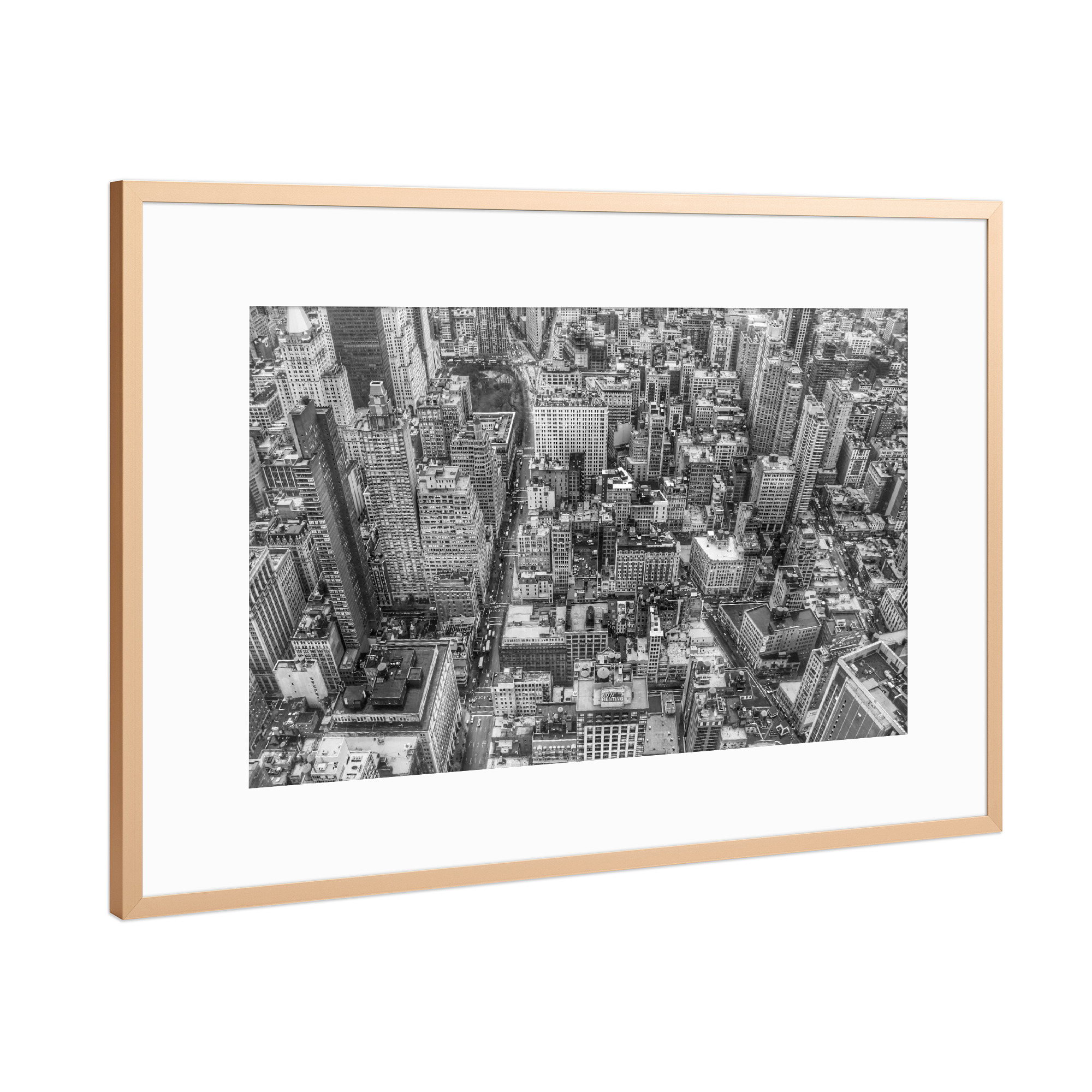 Poster mit Rahmen Kupfer "New York City manhattan" artboxONE - Städte,Schwarzweiß