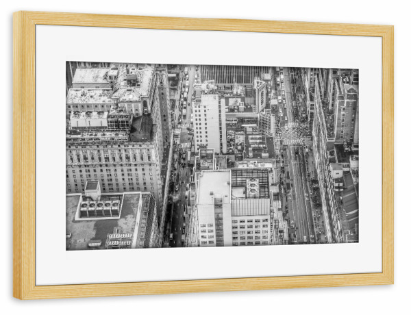 Poster mit Rahmen kiefer "Manhattan New York buildings" artboxONE - Städte,Schwarzweiß