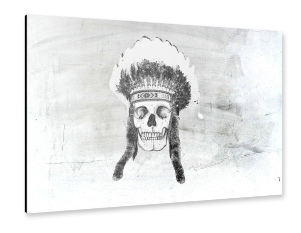Alu-Dibond "Indian headdress skull" 30x20 cm artboxONE