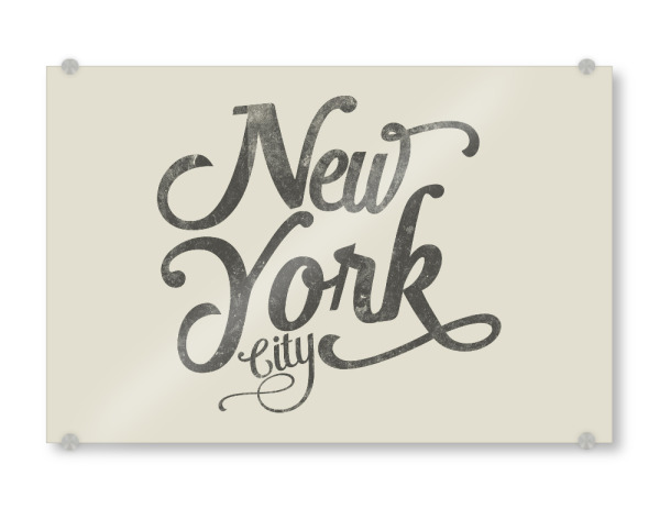 Acrylglasbild "New York City typography sand" artboxONE - Städte,Typografie