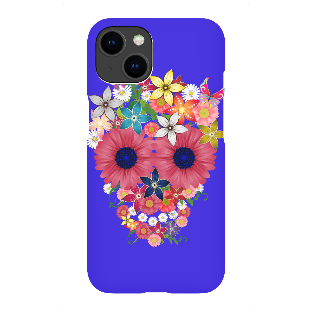 "Skull Flowers blue"für iPhone - Premium-Case Handyhülle artboxONE