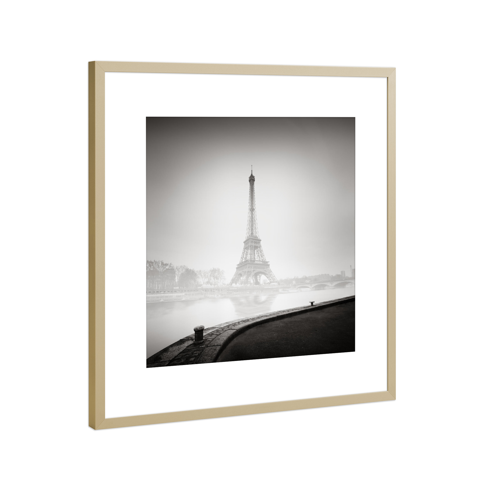Poster mit Rahmen Gold "Eiffelturm Paris" artboxONE - Städte,Reise,Abstrakt,Schwarzweiß,Architektur,Geometrie,Stillleben,Fiktion