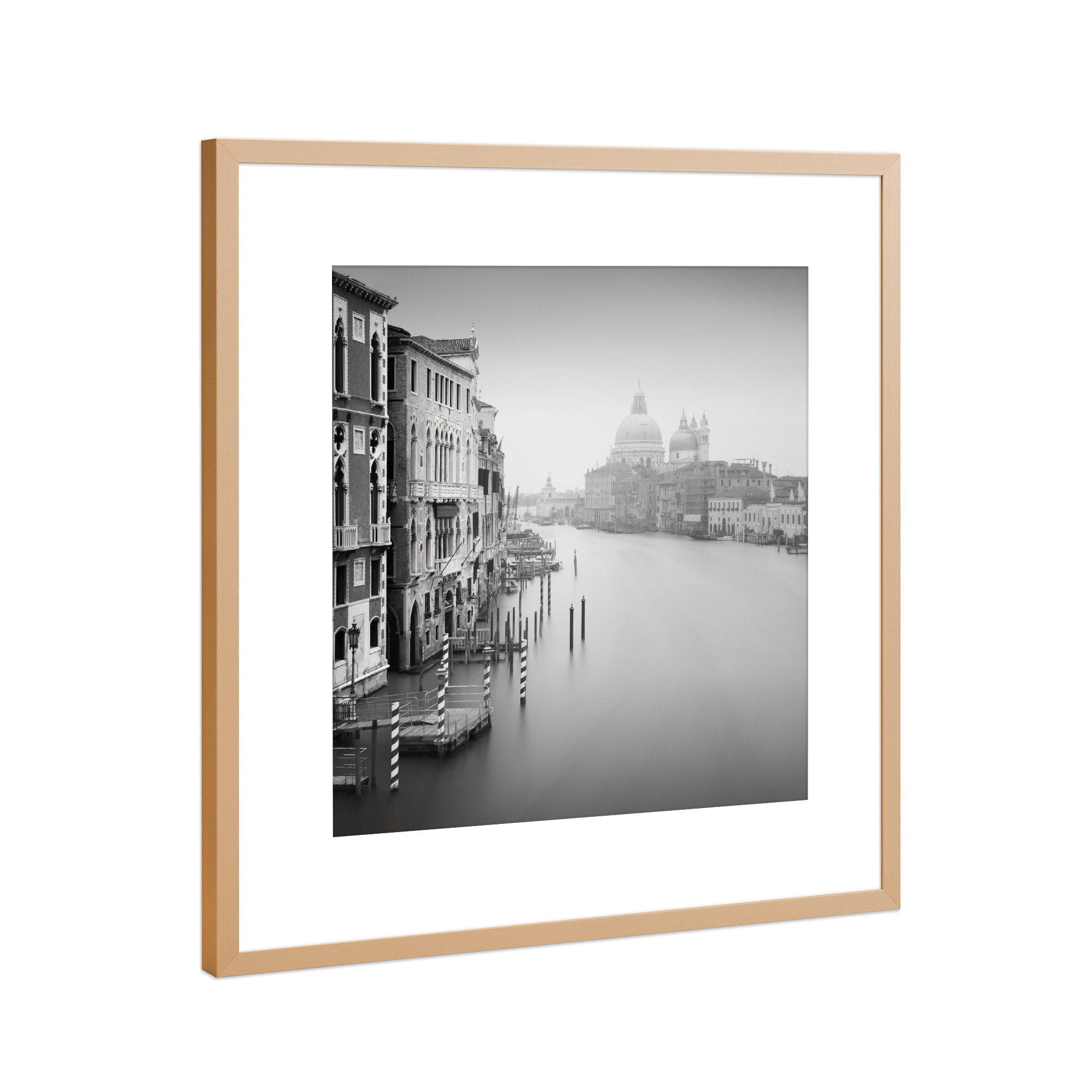 Poster mit Rahmen Kupfer "Santa Maria della Salute Venedig" artboxONE - Städte,Reise,Schwarzweiß,Architektur,Reise / Strand und Meer,Fiktion