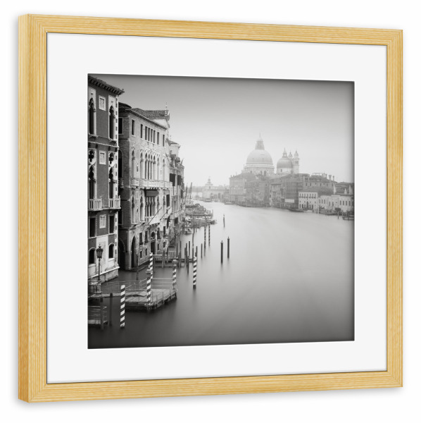 Poster mit Rahmen kiefer "Santa Maria della Salute Venedig" artboxONE - Städte,Reise,Schwarzweiß,Architektur,Reise / Strand und Meer,Fiktion