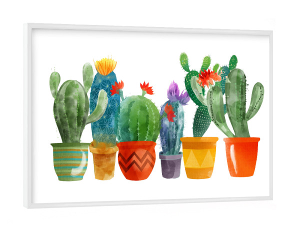 Poster mit weißem Rahmen "Cactus II" artboxONE - Floral,Floral,Stillleben