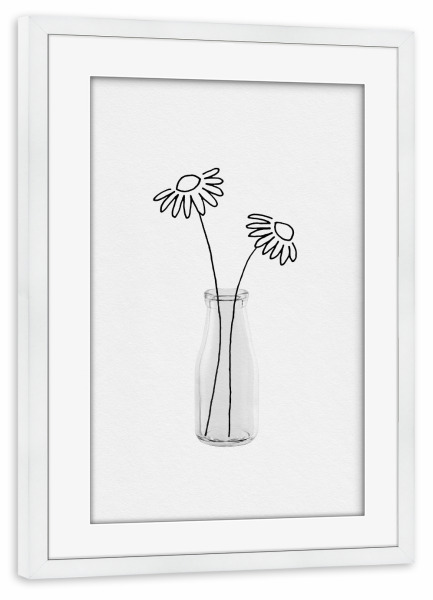 Poster mit Rahmen weiß "Daisy Still Life" artboxONE - Natur,Floral,Abstrakt