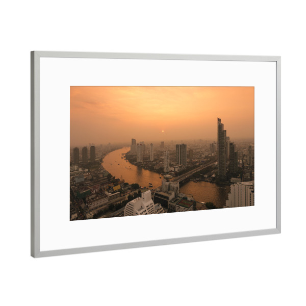 Poster mit Rahmen Silber "Bangkok 01" artboxONE - Reise,Architektur
