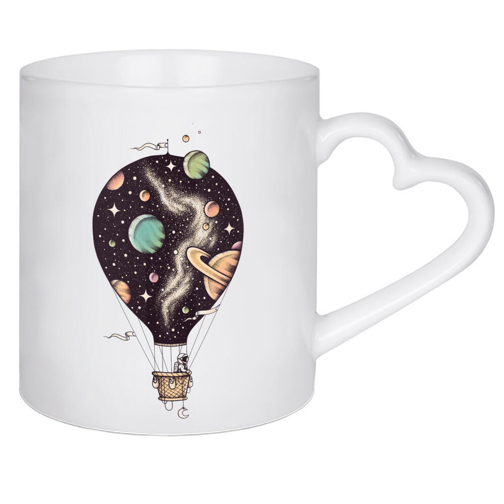 Herztasse "Enkel Dika - Interstellar Journey" artboxONE - Reise,Comic,Galaxy - Astronaut,Galaxie,Weltall,All,Planet