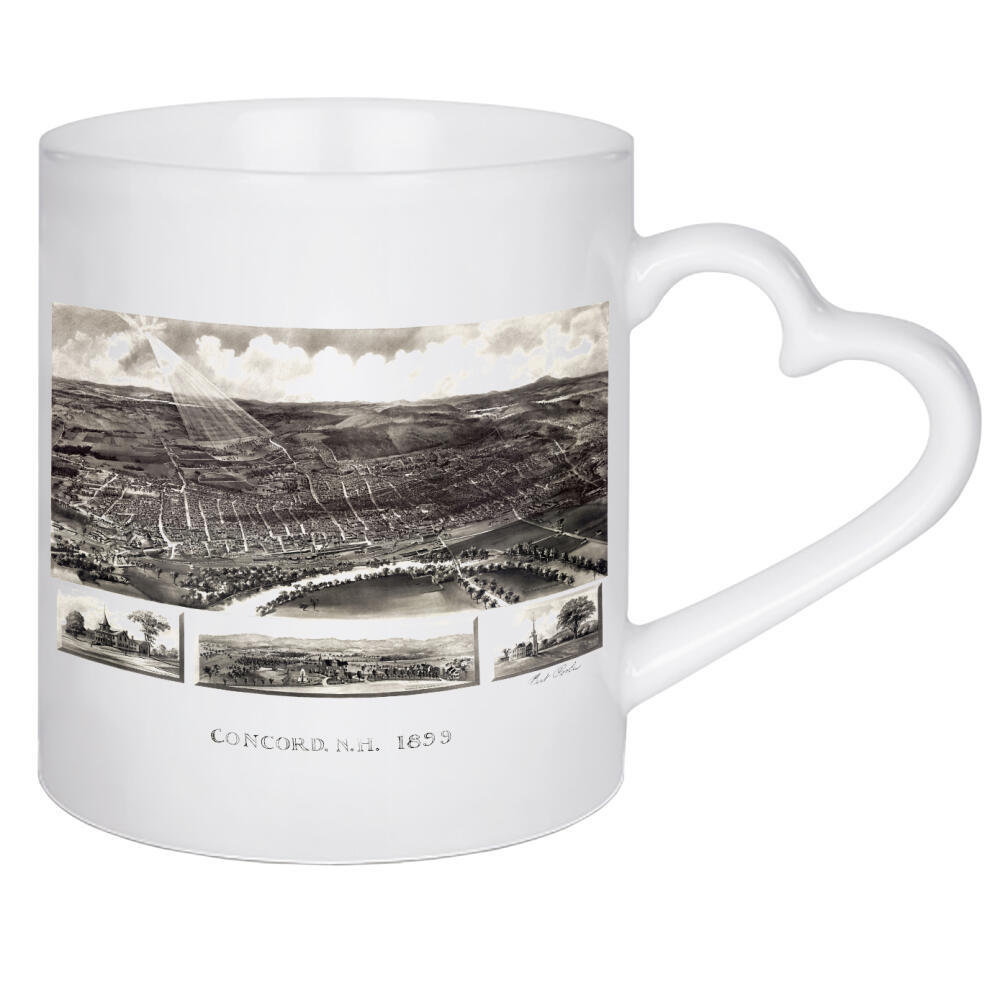 Herztasse "Antike Karte von Concord" artboxONE - Architektur,Kartografie - Karte,Plan,Jahrgang,Antik,Retro,Alt,Karten,Karte der welt,Illustration