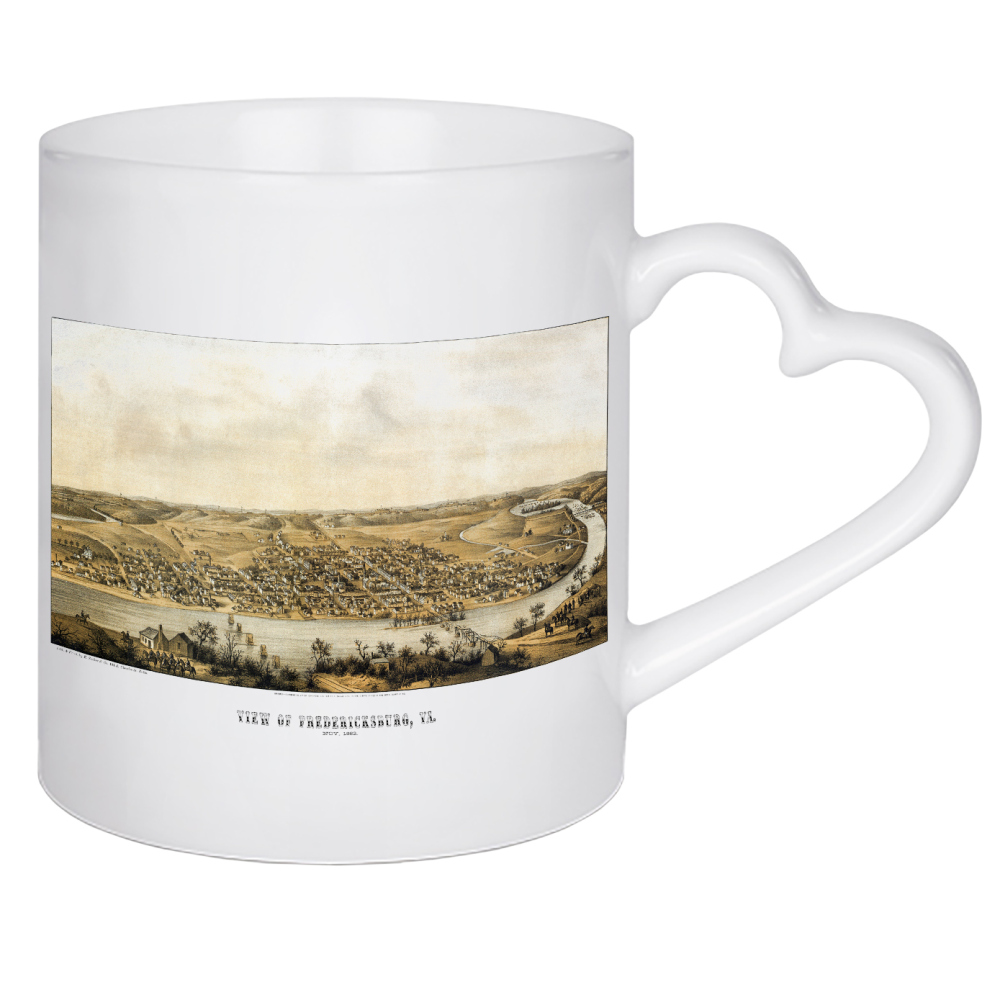 Herztasse "Antike Karte von Fredericksburg" artboxONE - Natur,Kartografie