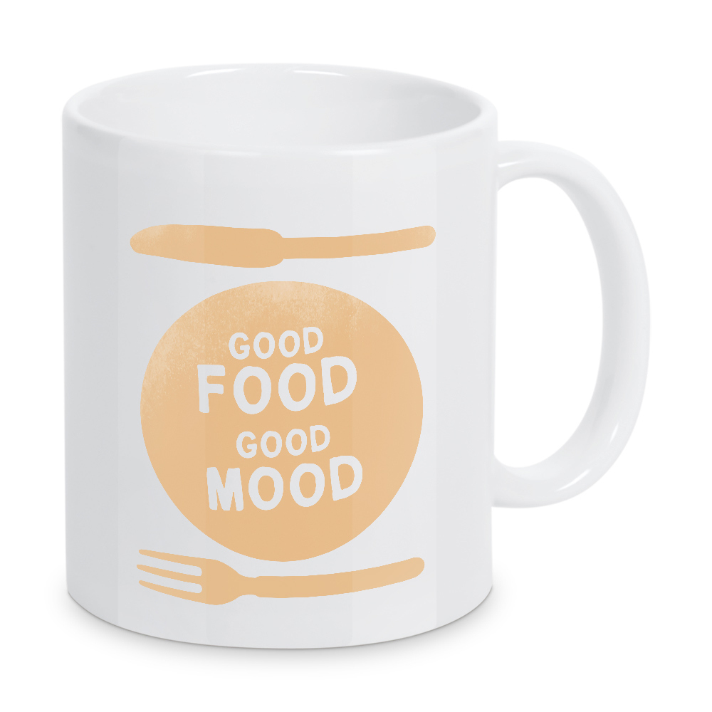 Tasse "Good Food Good Mood I Set orange" artboxONE - Typografie,Essen & Trinken,Essen & Trinken / Obst & Gemüse,Lustig
