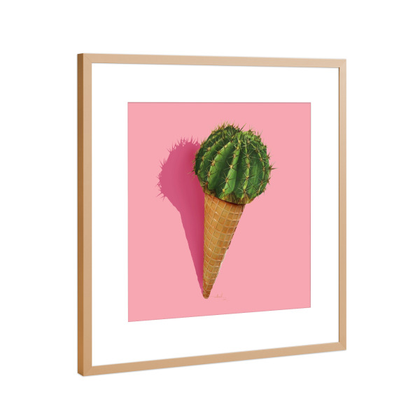 Poster mit Rahmen Kupfer "Caramba Cacti" artboxONE - Essen & Trinken,Abstrakt - Kaktus,Eis,Eiscreme