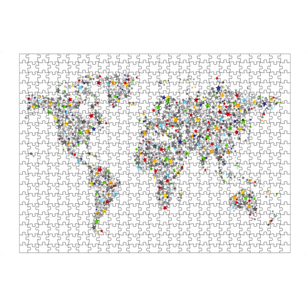 Puzzle Ravensburger "World Map of Stars" artboxONE - Reise,Kartografie - Weltkarte,Sterne,Sterne,Weltkarte - Bild Weltkarte