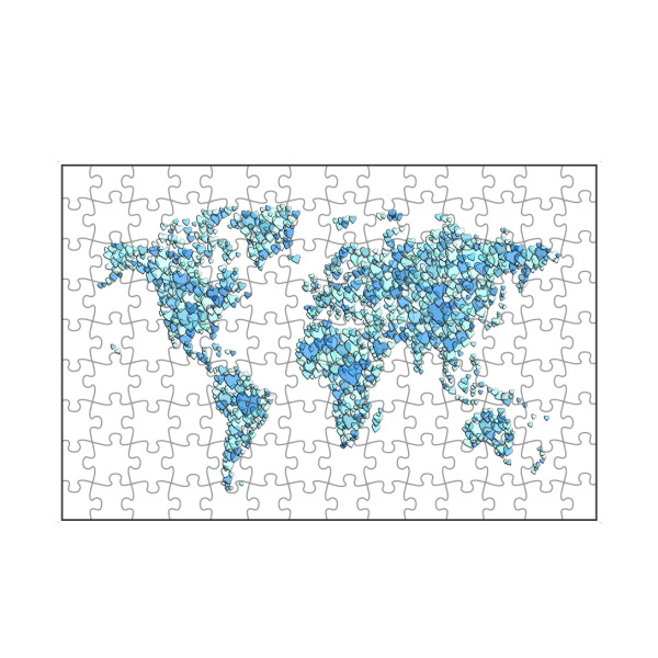 artboxONE Puzzle "World Map of Hearts" artboxONE - Reise,Liebe,Kartografie - Weltkarte,Weltkarte,Liebe,Liebe,Herzen,Herz,Herzen - Bild Weltkarte