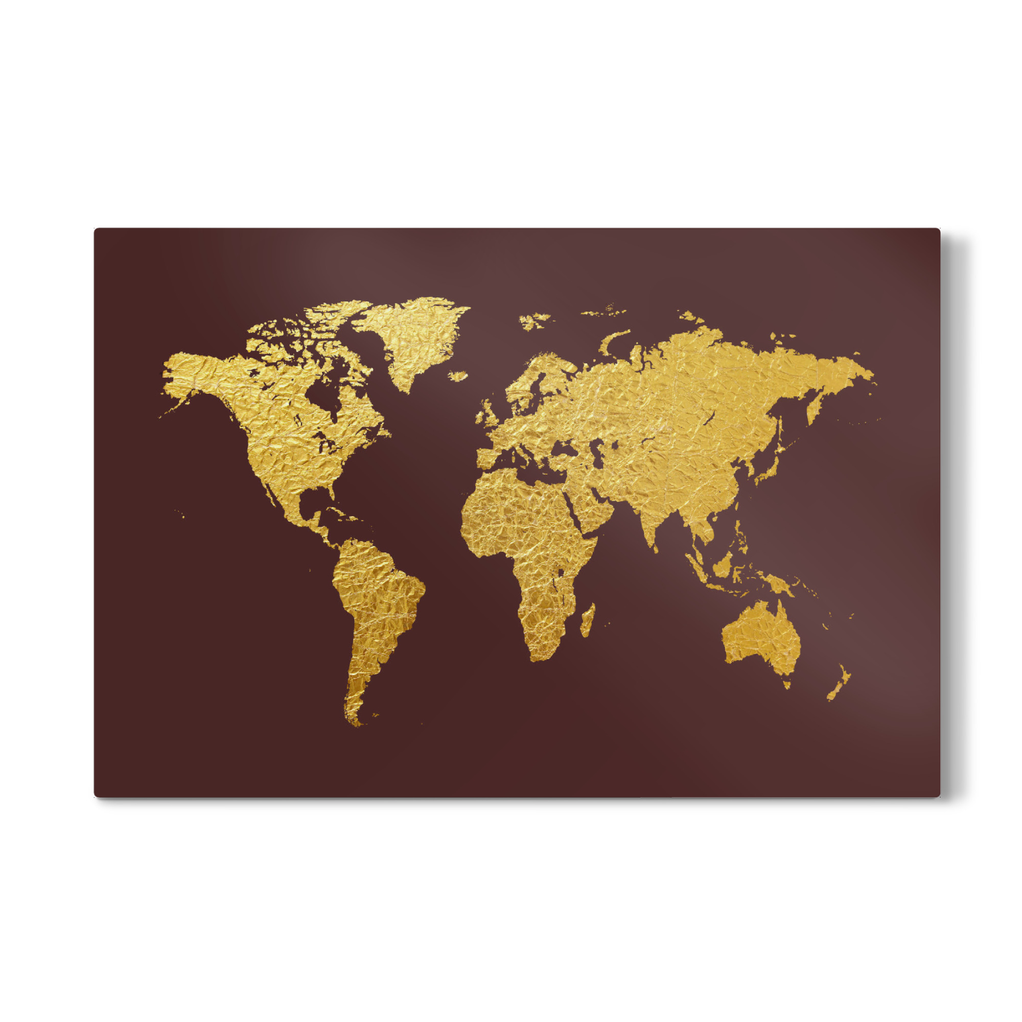 Galerie-Print "World Map Gold on Burgandy" 30x20 cm artboxONE
