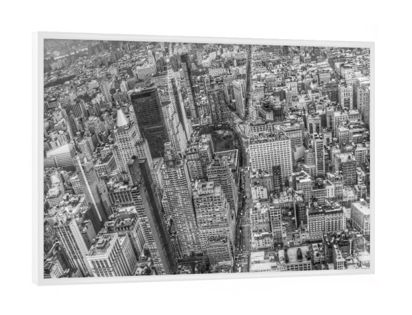 Poster mit weißem Rahmen "New York Manhattan cityscape" artboxONE - Städte,Schwarzweiß,Architektur