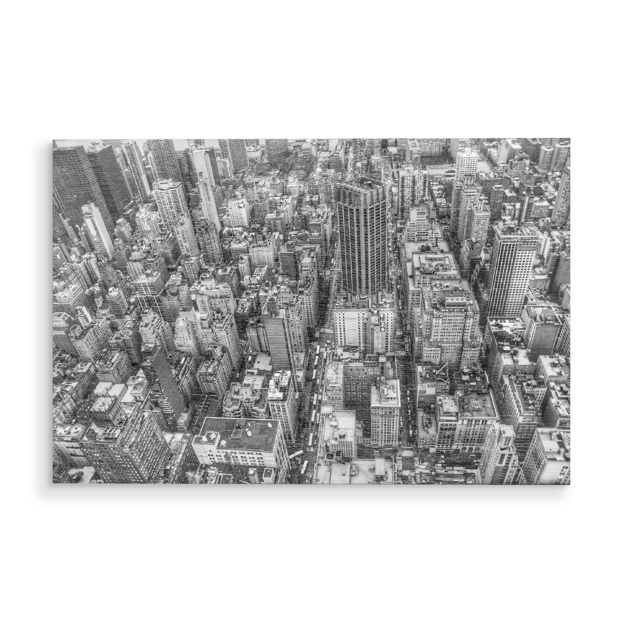 Holzbild "Manhattan New York buildings 2" artboxONE - Städte,Schwarzweiß,Architektur
