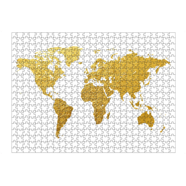 artboxONE Puzzle "World Map Gold" artboxONE - Reise,Kartografie - Weltkarte,Weltkarte,Gold,Folie,Blattgold,Map,Worldmap - Bild weltkarte