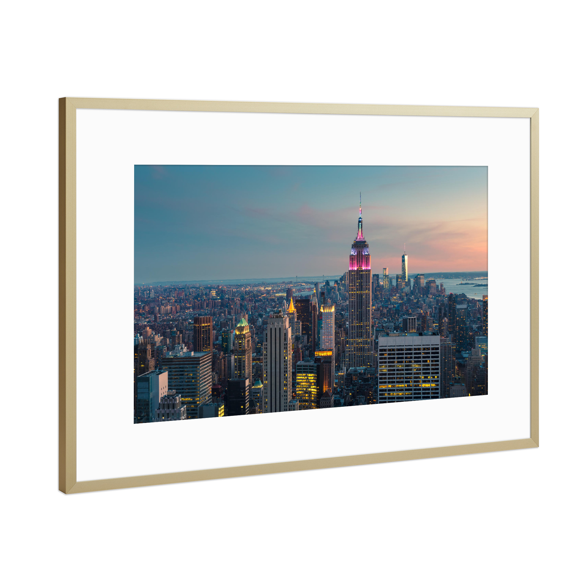 Poster mit Rahmen Gold "New York City 10" artboxONE - Städte,Architektur