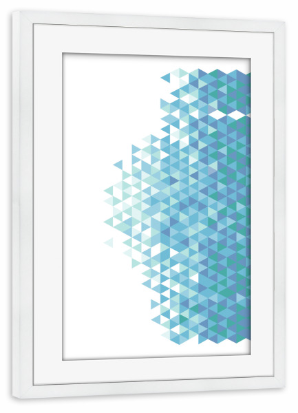 Poster mit Rahmen weiß "Triangles" artboxONE - Abstrakt,Geometrie,Geometrie