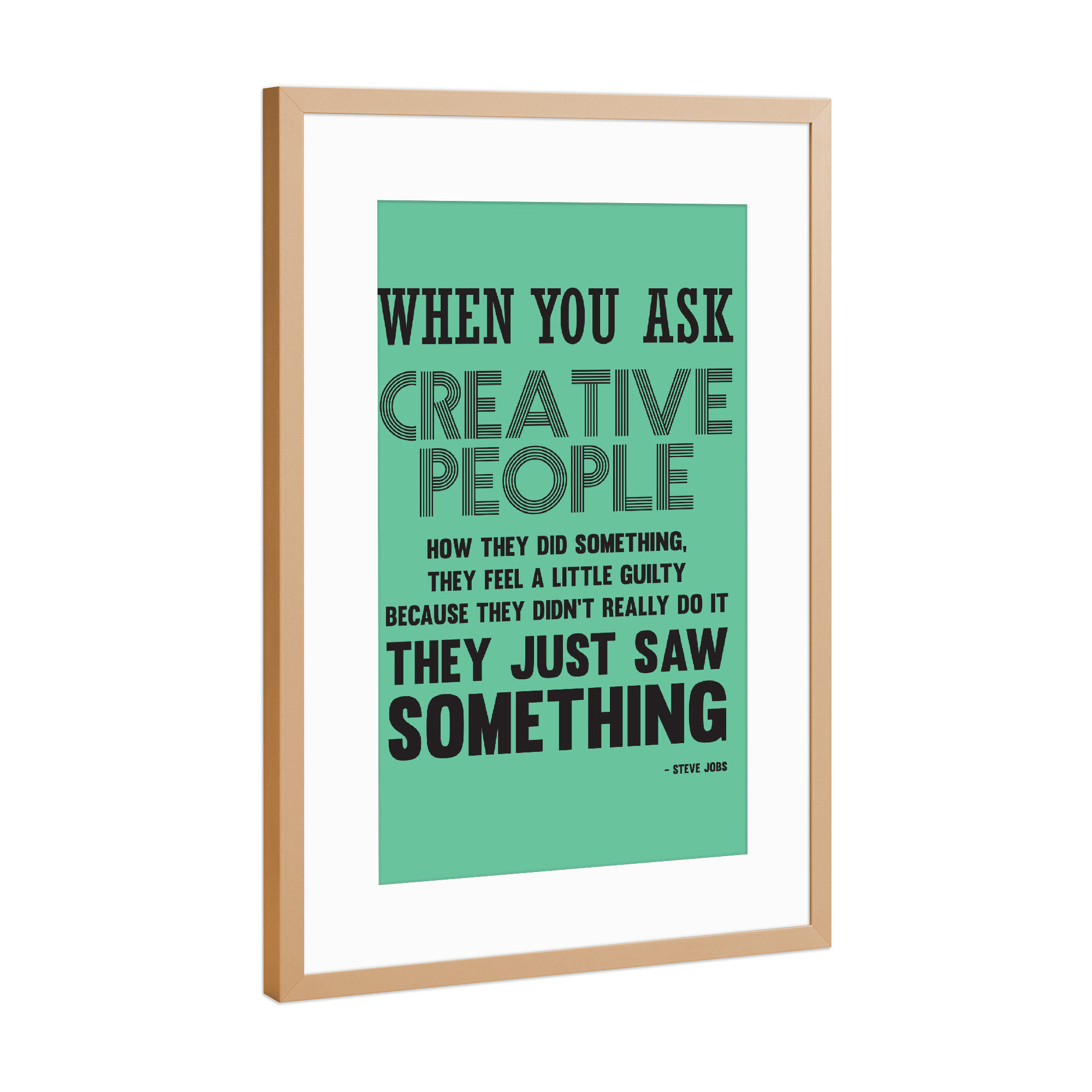 Poster mit Rahmen Kupfer "Steve Jobs" artboxONE - Typografie