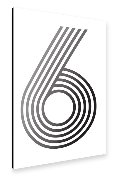 Alu-Dibond "6" 30x20 cm artboxONE